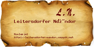 Leitersdorfer Nándor névjegykártya